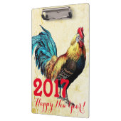 ヴィンテージのルースター年2017ベトナム語の挨拶 クリップボード (左)