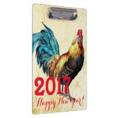 ヴィンテージのルースター年2017ベトナム語の挨拶 クリップボード (右)