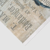 ヴィンテージのルースター、花模様とエフェメラのデコペ 薄葉紙 (詳細)