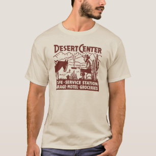 ヴィンテージのルート66の砂漠の中心の古い西 Tシャツ