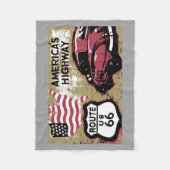 ヴィンテージのルート66 フリースブランケット (正面)