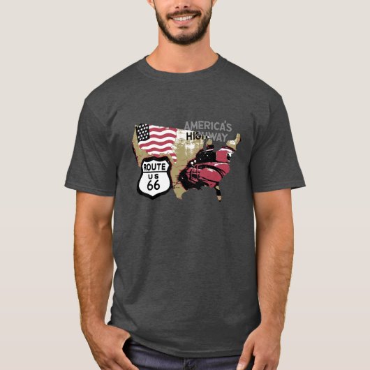 ヴィンテージのルート66 Tシャツ (正面)
