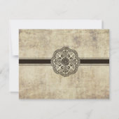 ヴィンテージのレコードプレーヤーの結婚式の保存日付の緑 セーブザデート (裏面)