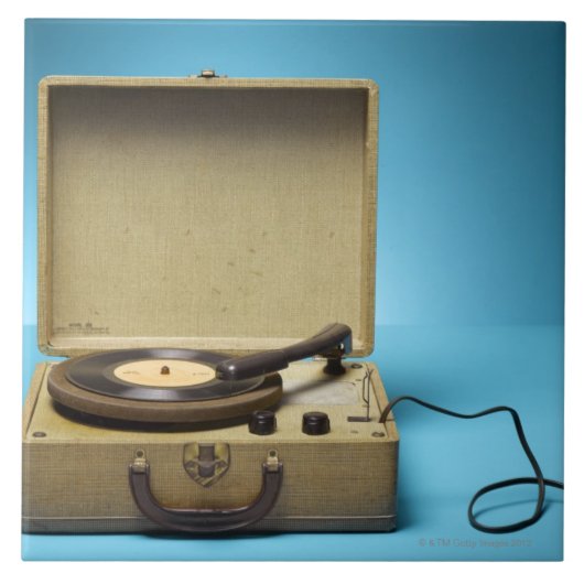 ヴィンテージのレコードプレーヤー タイル (正面)
