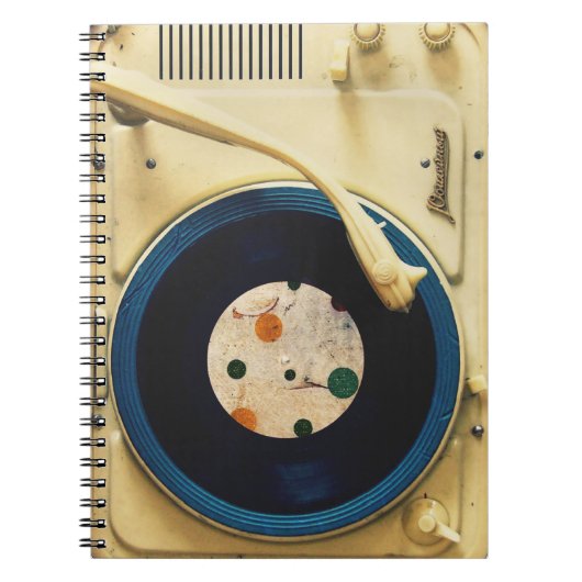 ヴィンテージのレコードプレーヤ ノートブック (正面)