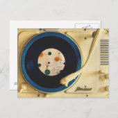 ヴィンテージのレコードプレーヤ ポストカード (正面/裏面)