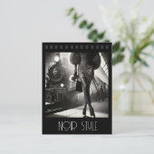 ヴィンテージのレトロで華やかな駅の女の子 ポストカード (スタンド正面)