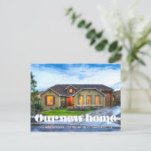 ヴィンテージのレトロなスクリプト写真の移動のお知らせ ポストカード (スタンド正面)