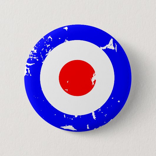 ヴィンテージのレトロによって老化させるモダンなターゲット 缶バッジ (正面)