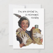 ヴィンテージのレトロのおもしろいの退職のパーティの招待状 招待状 (正面)