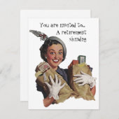 ヴィンテージのレトロのおもしろいの退職のパーティの招待状 招待状 (正面/裏面)