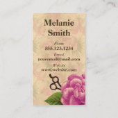 ヴィンテージのレトロのばら色の蘭の美容師の美容師 名刺 (裏面)