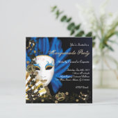 ヴィンテージのレトロのエレガントな仮面舞踏会のパーティーの招待 招待状 (スタンド正面)