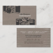 ヴィンテージのレトロのカメラのプロフェッショナルのカメラマン 名刺 (正面/裏面)