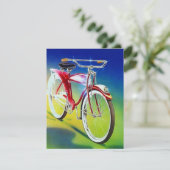 ヴィンテージのレトロのカラフルな自転車のパーティの招待状 招待状 (スタンド正面)