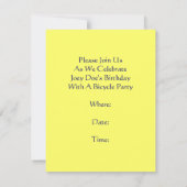 ヴィンテージのレトロのカラフルな自転車のパーティの招待状 招待状 (裏面)