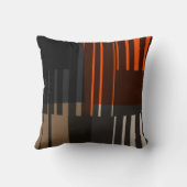 ヴィンテージのレトロのカラフルのストライプな芸術パターン枕 クッション (裏面)