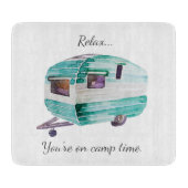 ヴィンテージのレトロのキャンピングカーのキャンプのまな板 カッティングボード (正面)