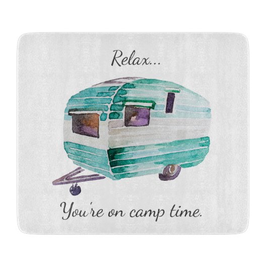 ヴィンテージのレトロのキャンピングカーのキャンプのまな板 カッティングボード (正面)