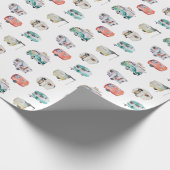 ヴィンテージのレトロのキャンピングカーの水彩画のラッピングペーパー ラッピングペーパー (角)