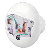 ヴィンテージのレトロのキャンピングカートレーラーのノブの引きV. 2 セラミックノブ (右)