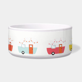 ヴィンテージのレトロのキャンピングカートレーラーのペットボウル ボウル