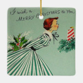 ヴィンテージのレトロのクリスマスのオーナメント セラミックオーナメント (裏面)