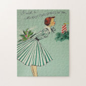 ヴィンテージのレトロのクリスマスのパズル ジグソーパズル (縦)