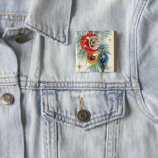 ヴィンテージのレトロのクリスマスの休日の球根ボタン 缶バッジ (インサイチュ)