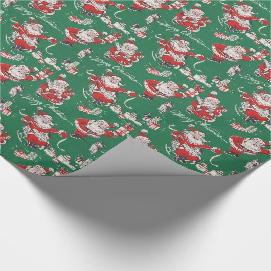 ヴィンテージのレトロのクリスマスの包装紙サンタクロース ラッピングペーパー (角)