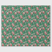 ヴィンテージのレトロのクリスマスの包装紙サンタクロース ラッピングペーパー (フラット)