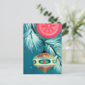 ヴィンテージのレトロのクリスマスの球根の休日の郵便はがき シーズンポストカード (スタンド正面)