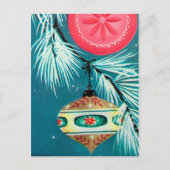 ヴィンテージのレトロのクリスマスの球根の休日の郵便はがき シーズンポストカード (正面)