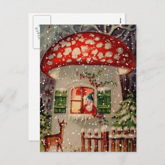 ヴィンテージのレトロのクリスマスの郵便はがき シーズンポストカード (正面/裏面)