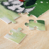 ヴィンテージのレトロのクリスマスの雪だるまカードパズル ジグソーパズル (側面)