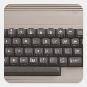 ヴィンテージのレトロのコンピュータのキーボードか。 スクエアシール