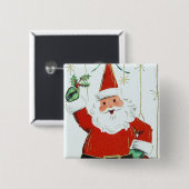 ヴィンテージのレトロのサンタのクリスマスの休日ボタン 缶バッジ (正面&裏面)