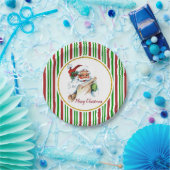 ヴィンテージのレトロのサンタのメリークリスマス ペーパープレート (パーティー)