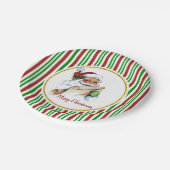 ヴィンテージのレトロのサンタのメリークリスマス ペーパープレート (アングル)