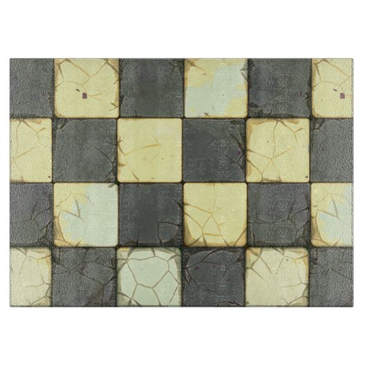 ヴィンテージのレトロのチェッカーボードのタイル カッティングボード (正面)