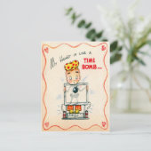 ヴィンテージのレトロのハートのX線のバレンタインカード シーズンポストカード (スタンド正面)