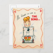 ヴィンテージのレトロのハートのX線のバレンタインカード シーズンポストカード (正面/裏面)