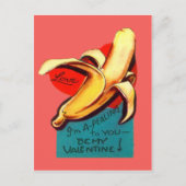 ヴィンテージのレトロのバナナのバレンタインカード シーズンポストカード (正面)