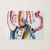 ヴィンテージのレトロのバレンタインデー ジグソーパズル (横)