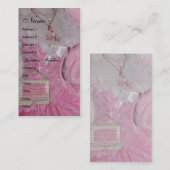 ヴィンテージのレトロのピンクの服 名刺 (正面/裏面)