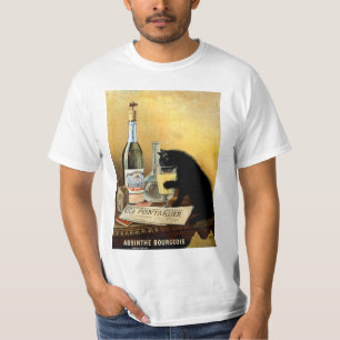 ヴィンテージのレトロのフランスのなポスター"アブサンブルジョア" Tシャツ