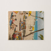 ヴィンテージのレトロのフロリダのビーチ旅行 ジグソーパズル (横)