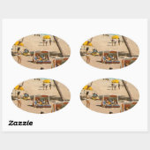 ヴィンテージのレトロのフロリダのビーチ旅行 楕円形シール (シート)