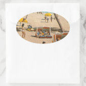 ヴィンテージのレトロのフロリダのビーチ旅行 楕円形シール (バッグ)