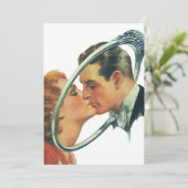 ヴィンテージのレトロのブランクの婚約の発表のパーティー 招待状 (スタンド正面)